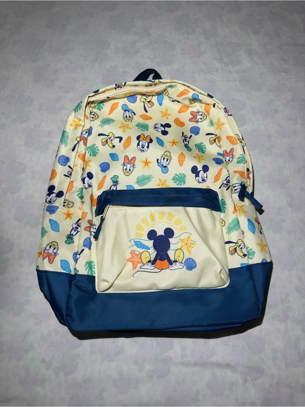Disney Mickey Mouse & Friends Backpack Cream Blue NWOT